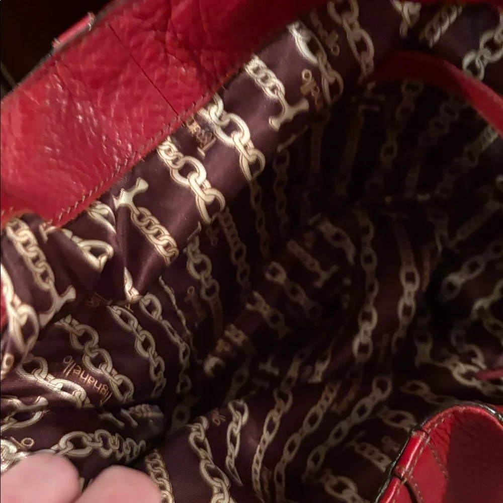 Tignanello Red Leather Hobo Bag